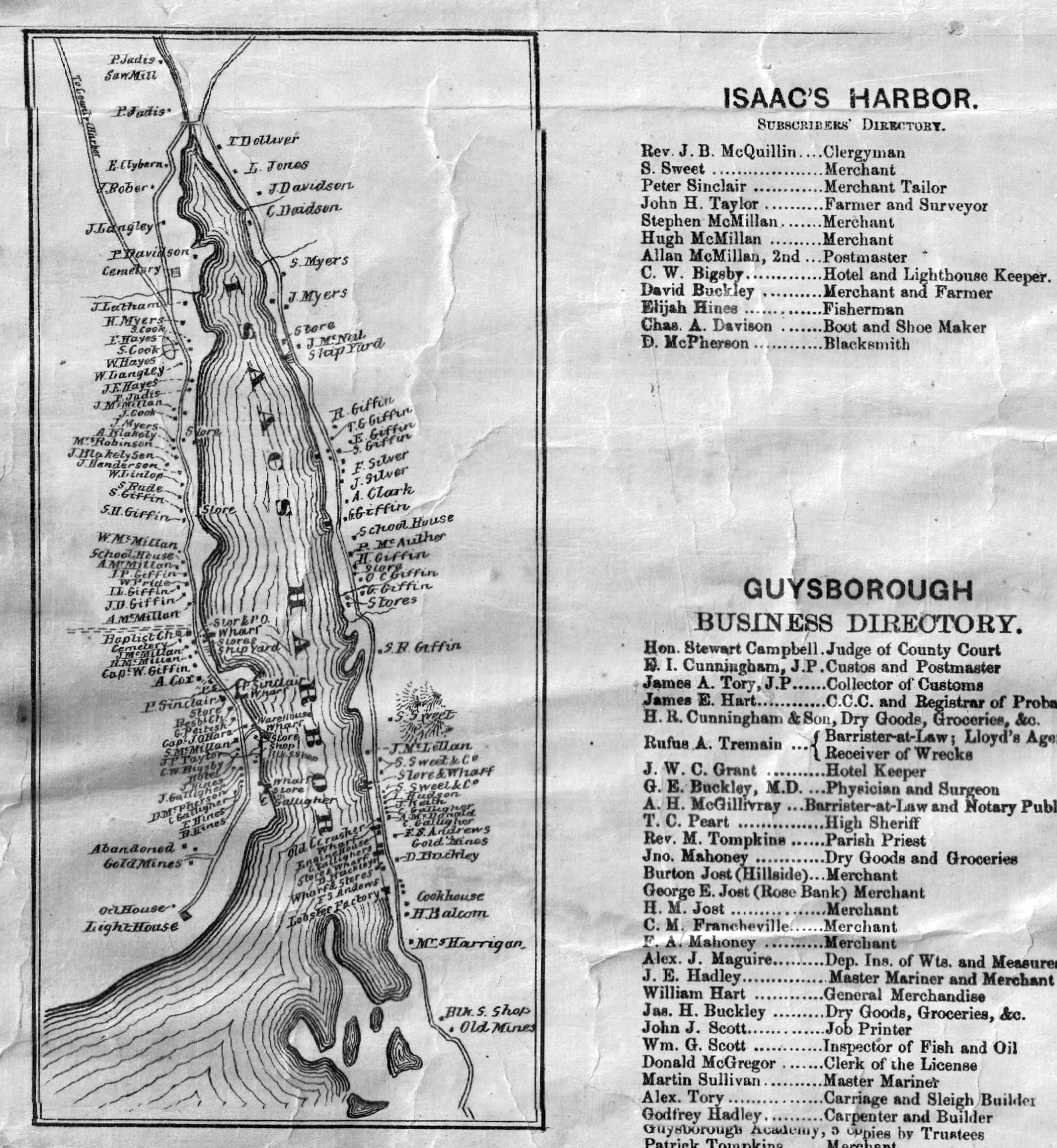 AF Church 1864 Guysborough Co. Map